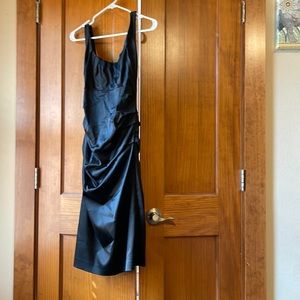 Black, form fitting dress, previously worn